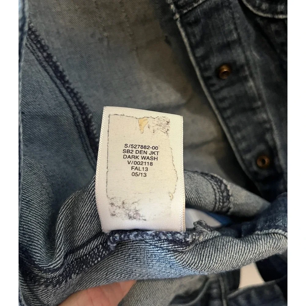 Gap Kids 1969 Girls Denim Jacket Dark Wash Blue Size M 8 Button Up 527882-00